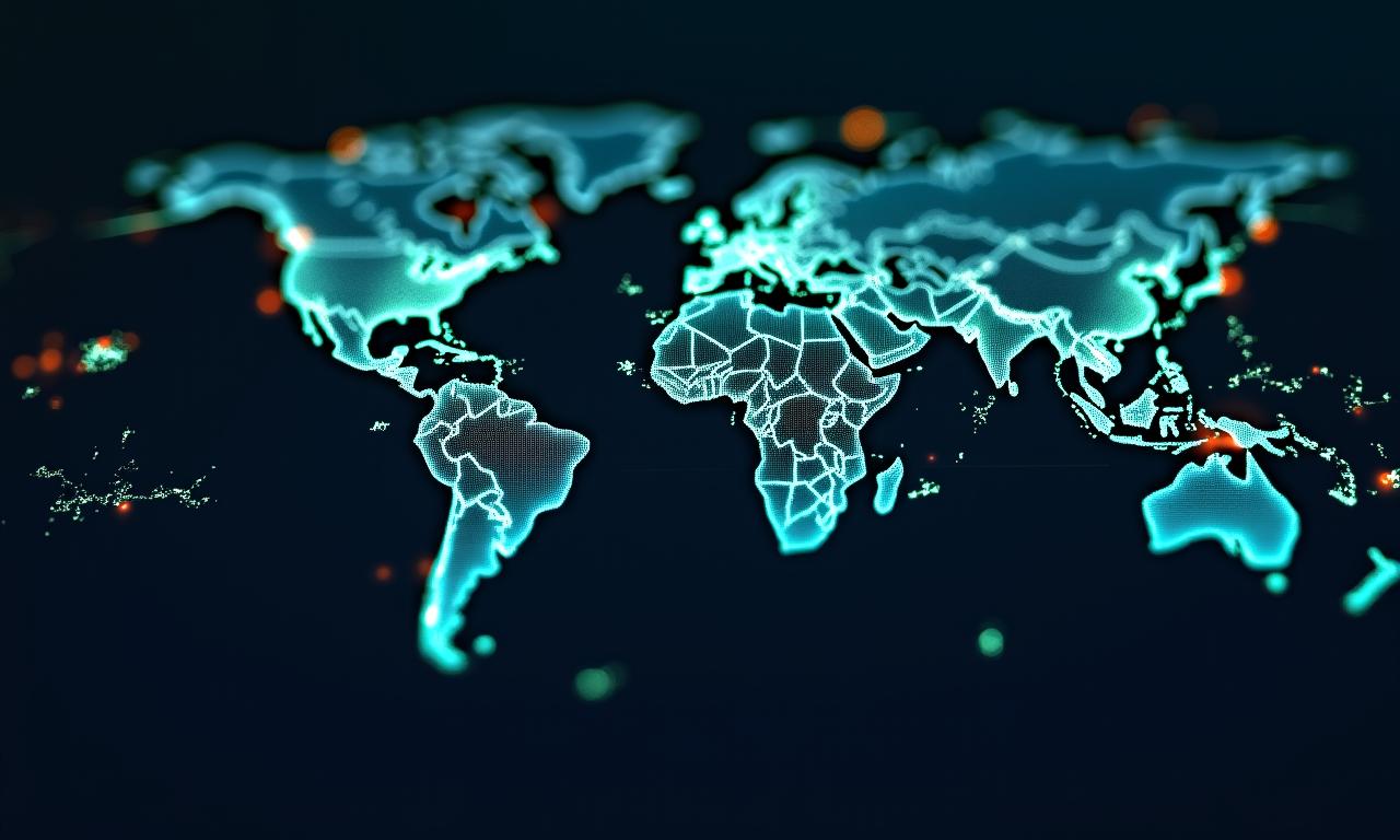 Rappresentazione astratta di reti geospaziali e dati digitali
