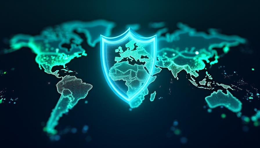 Concetto di sicurezza dei dati digitali e crittografia geospaziale