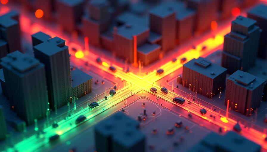 Mappa di calore simulata per il traffico urbano